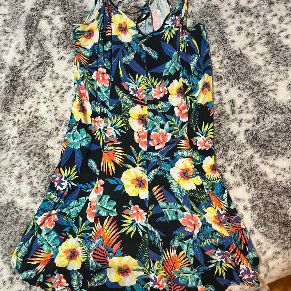 Tropical Floral Print Sundress